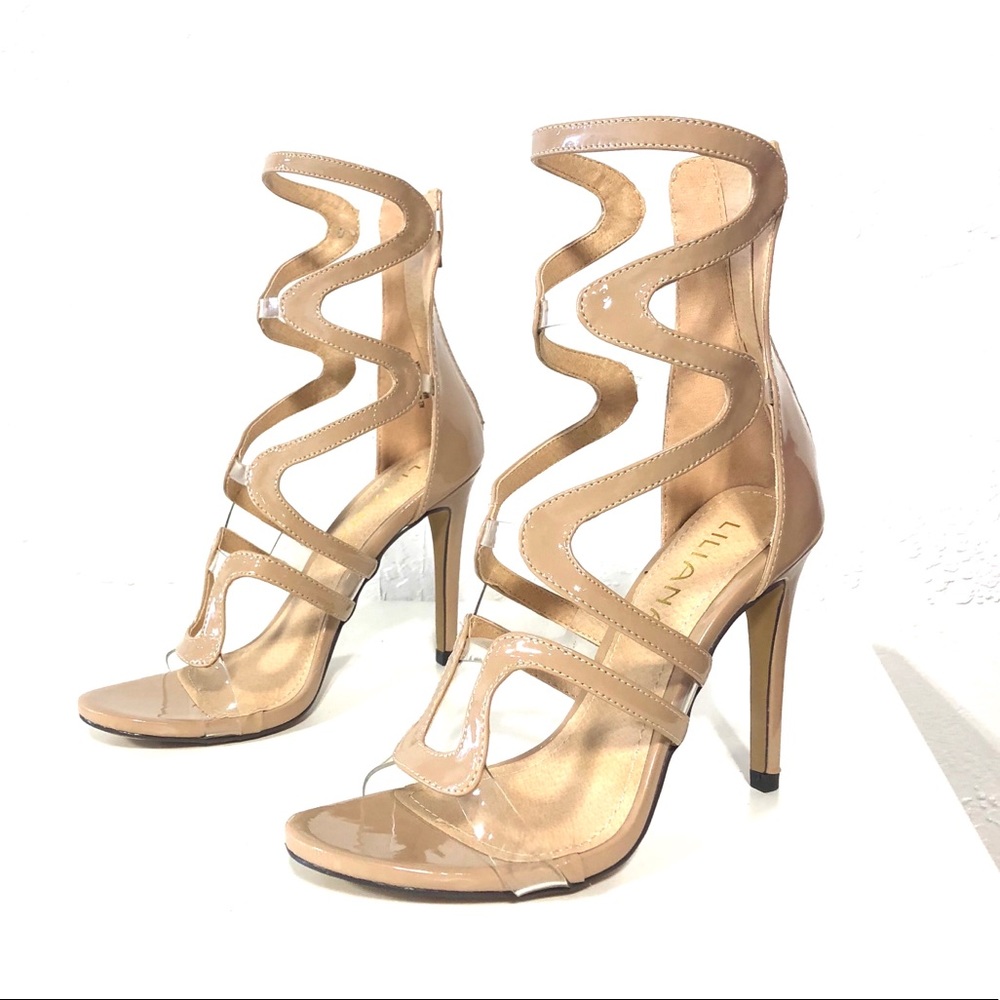 Liliana Nude Clear Stiletto Heels - Picture 5 of 6